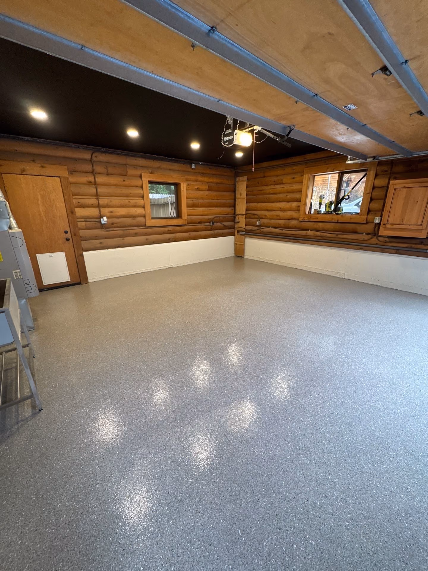 Quartzite Hybrid Terrazzo epoxy flake floor by Cascade Concrete Coatings