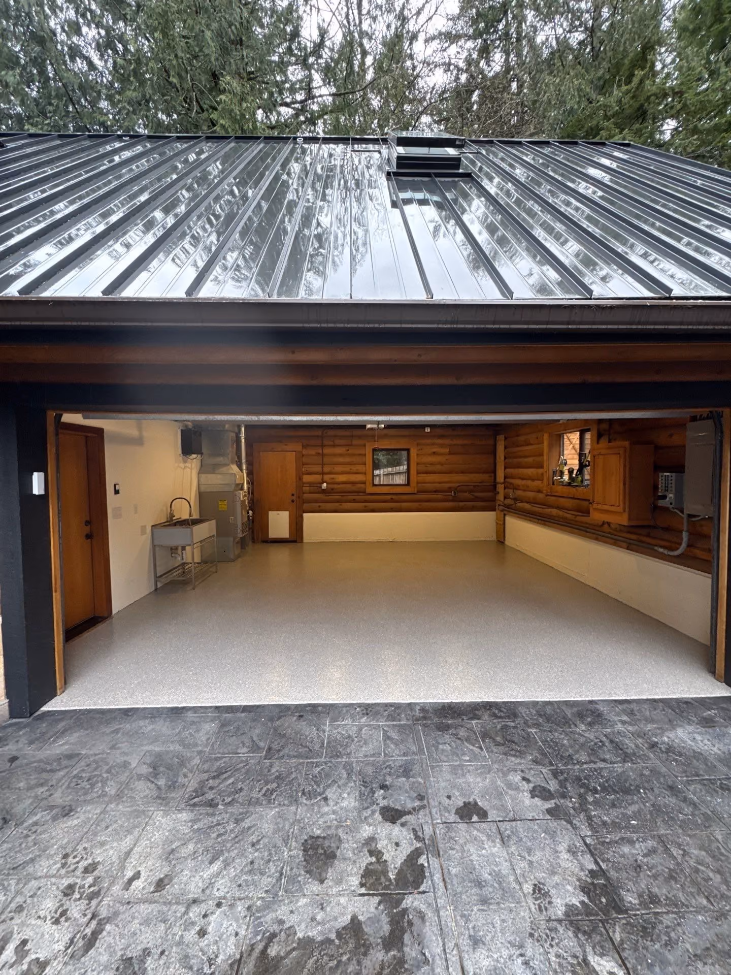 Quartzite Hybrid Terrazzo epoxy flake floor by Cascade Concrete Coatings