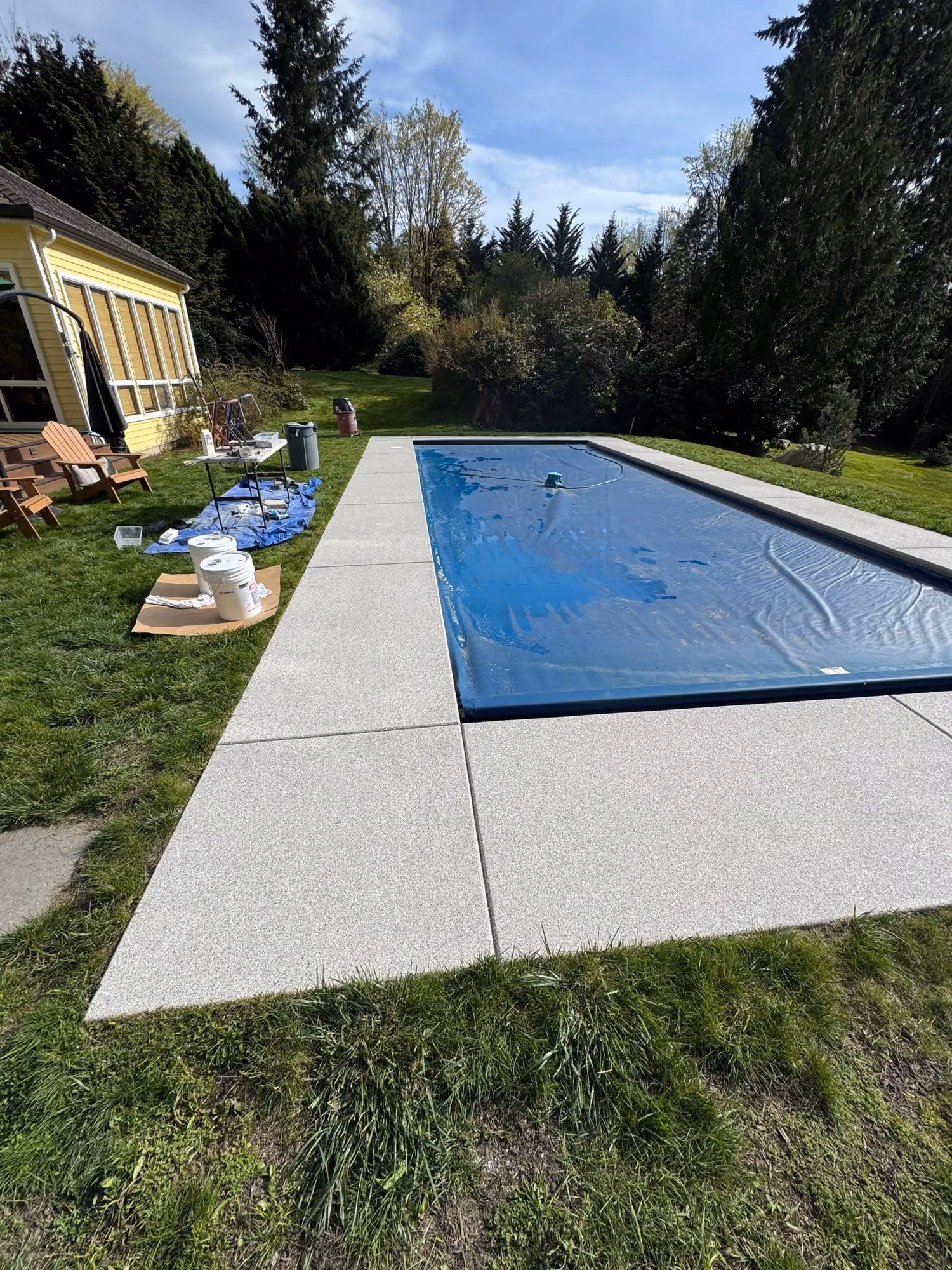 Quartzite Hybrid Terrazzo epoxy flake floor by Cascade Concrete Coatings