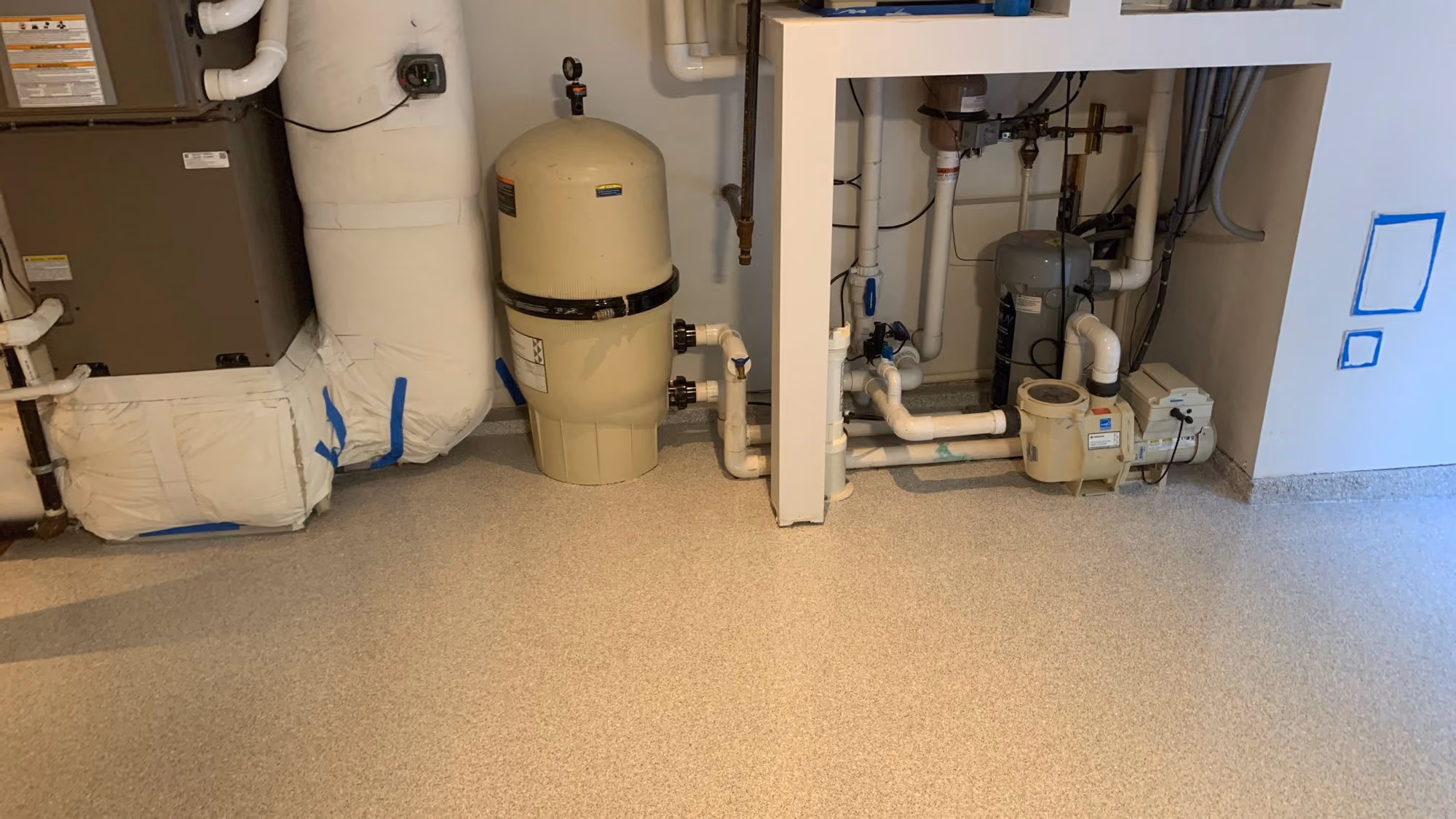 Limestone Hybrid Terrazzo epoxy flake floor by Cascade Concrete Coatings