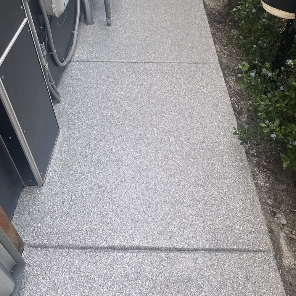 Blue Granite hybrid terrazzo floor coating on a walkway