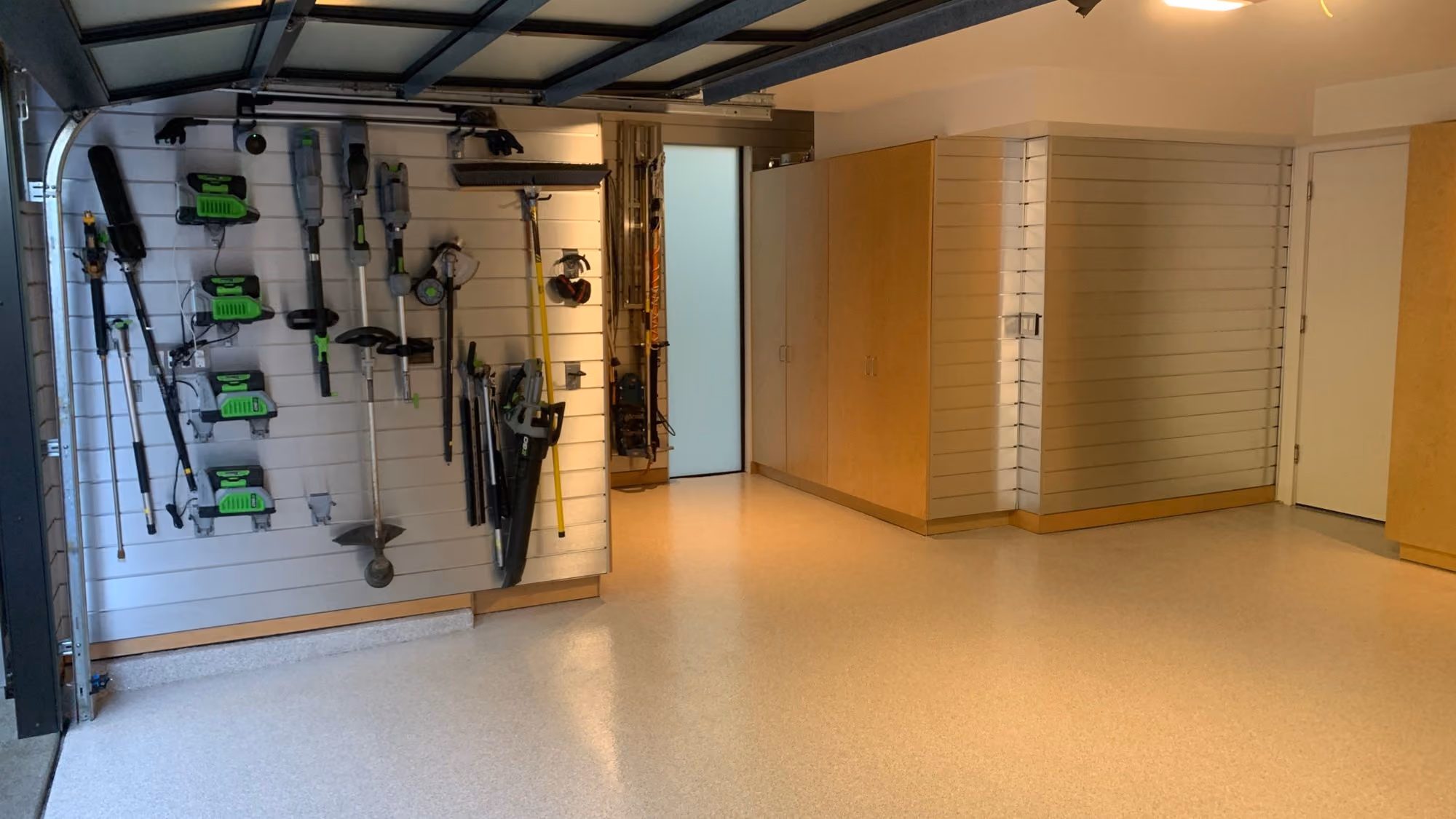 Limestone Hybrid Terrazzo epoxy flake floor by Cascade Concrete Coatings