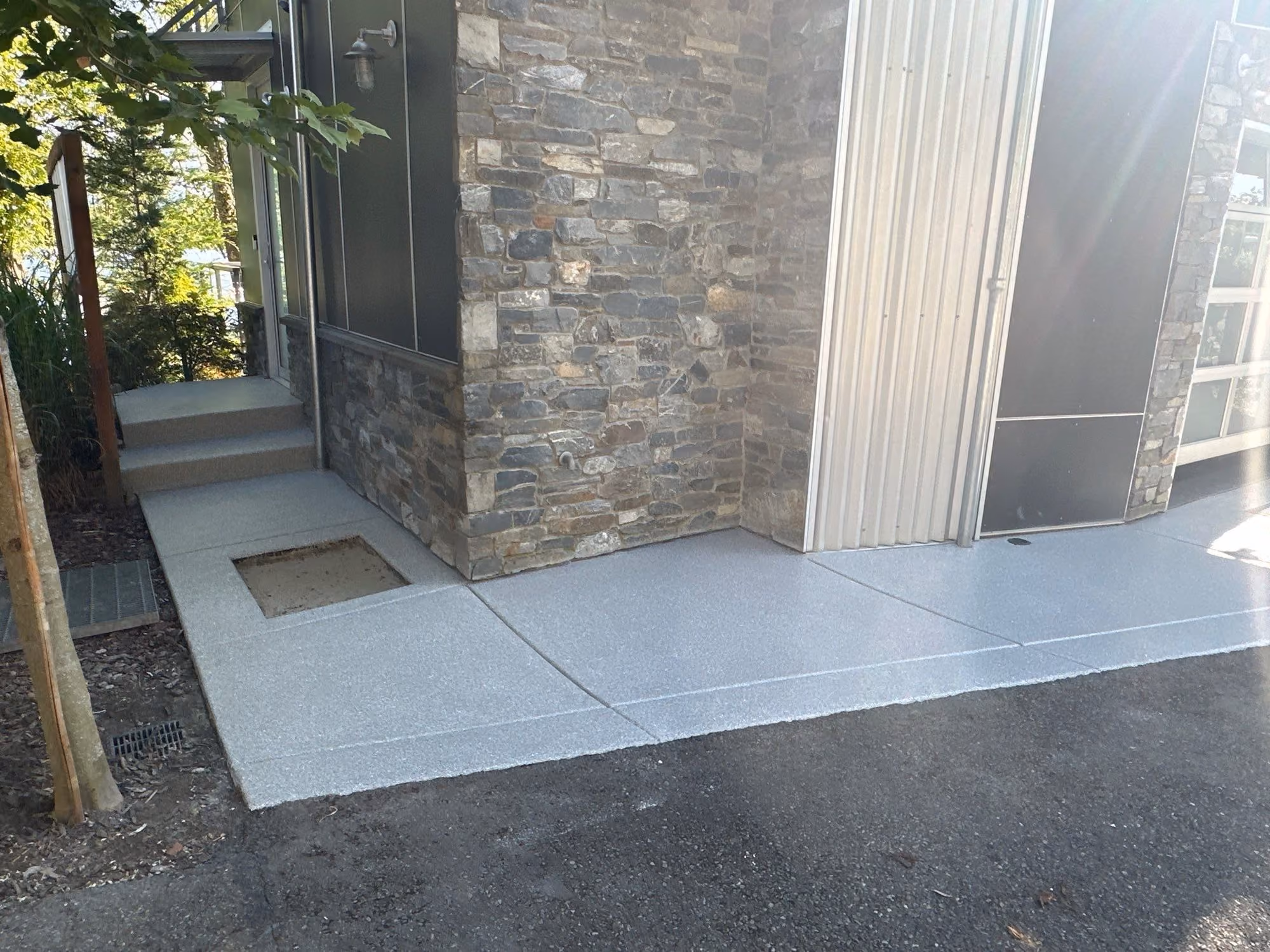 Blue Granite Hybrid Terrazzo epoxy flake floor by Cascade Concrete Coatings