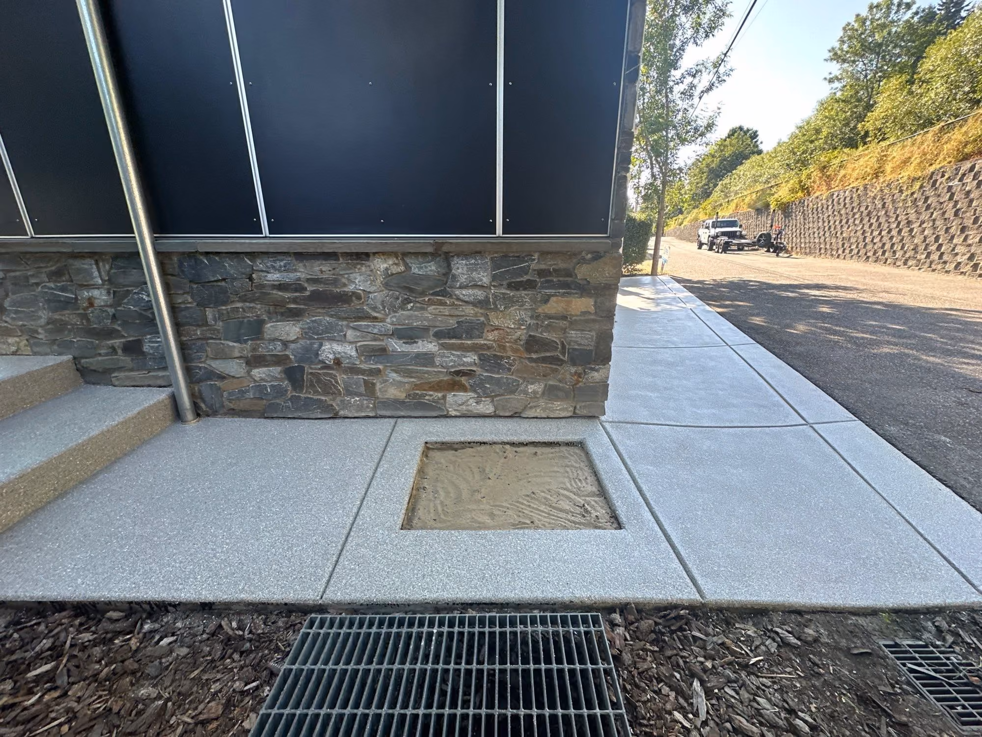 Blue Granite Hybrid Terrazzo epoxy flake floor by Cascade Concrete Coatings