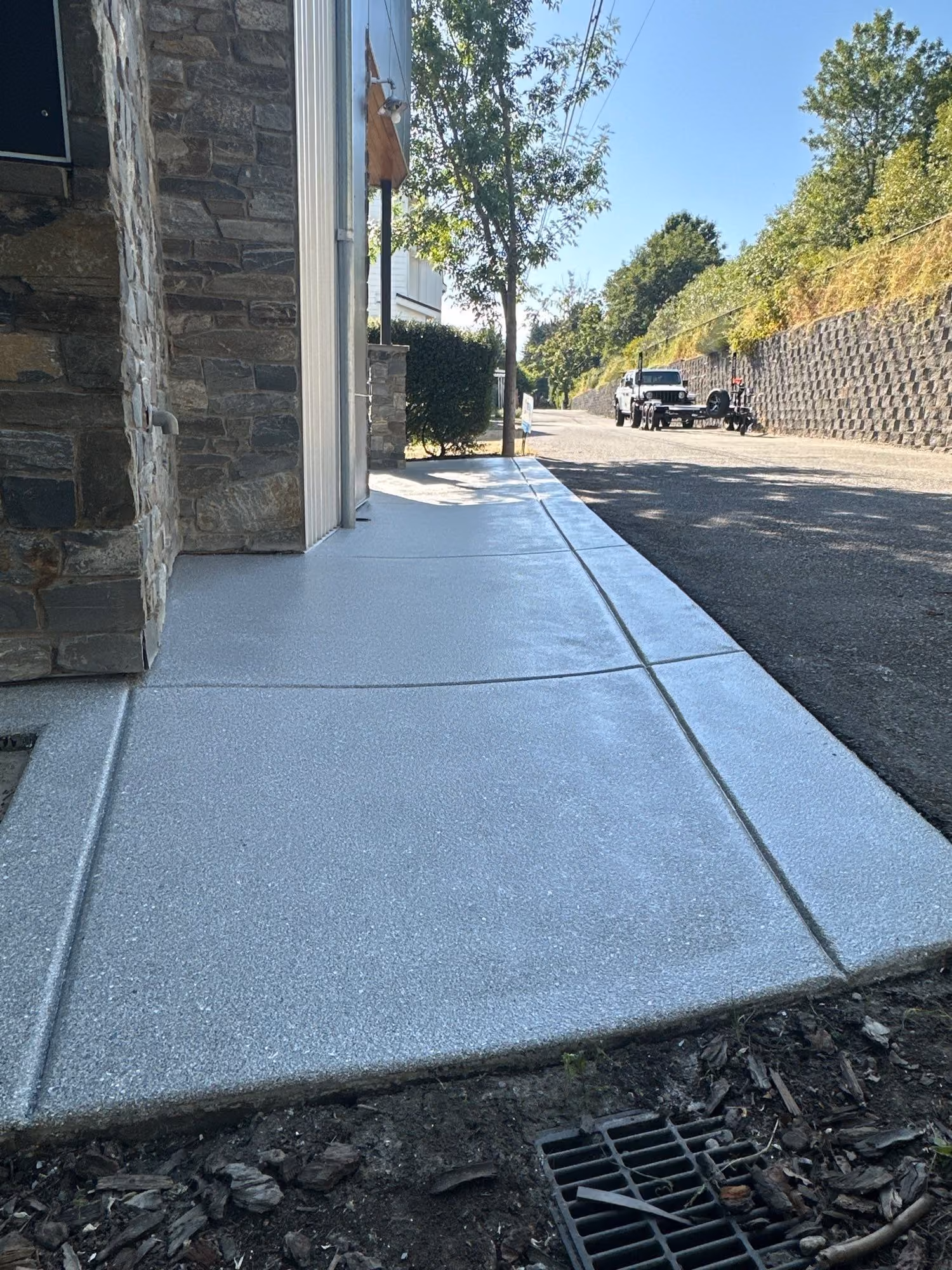 Blue Granite Hybrid Terrazzo epoxy flake floor by Cascade Concrete Coatings