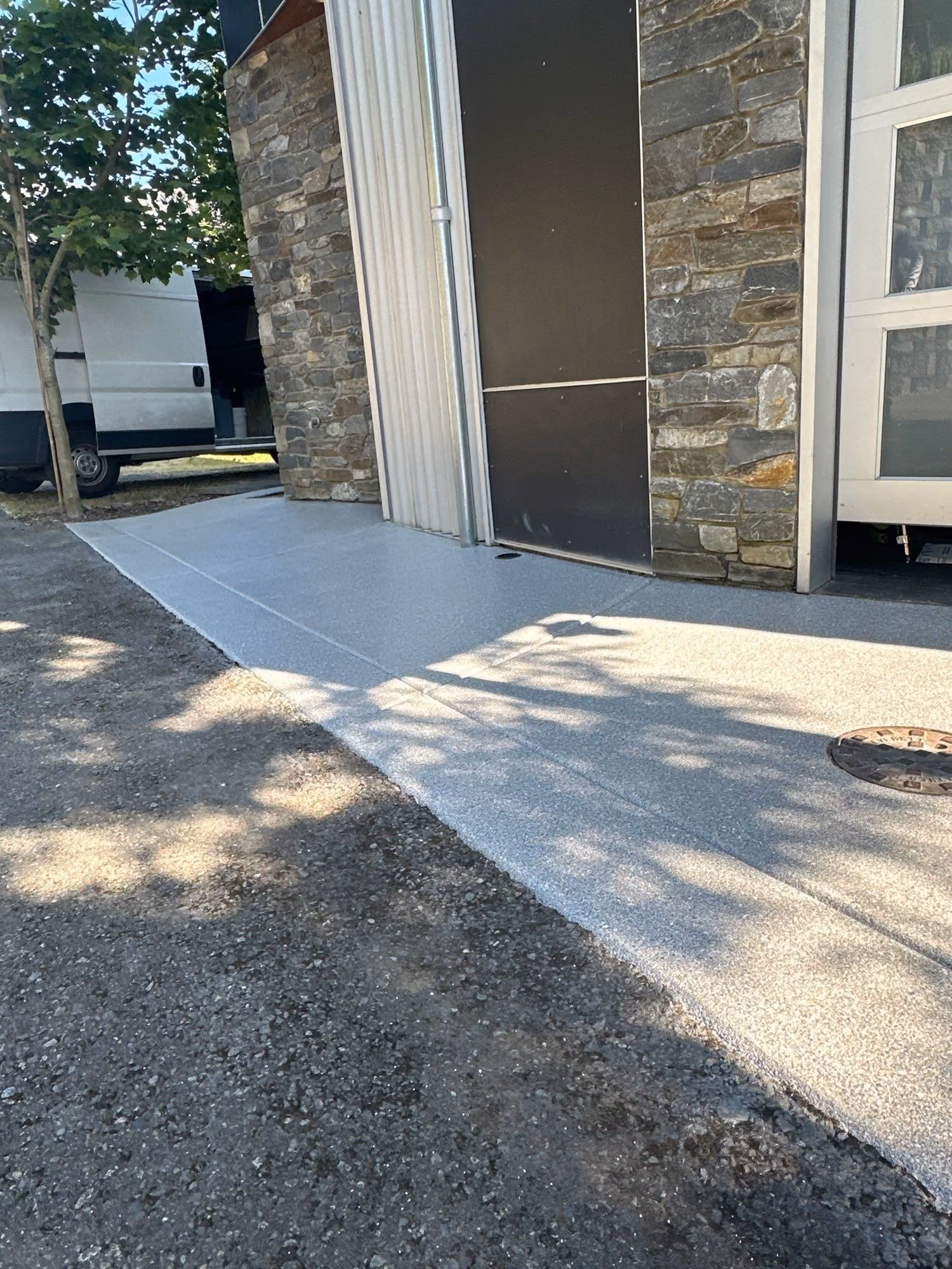 Blue Granite Hybrid Terrazzo epoxy flake floor by Cascade Concrete Coatings