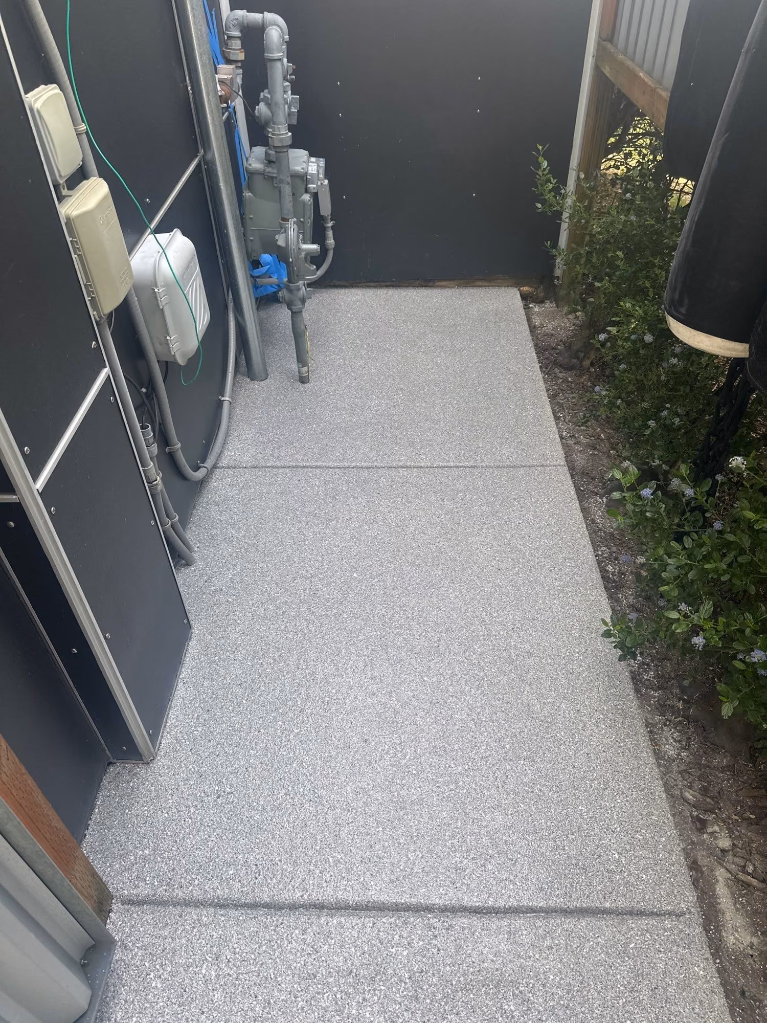 Blue Granite Hybrid Terrazzo epoxy flake floor by Cascade Concrete Coatings