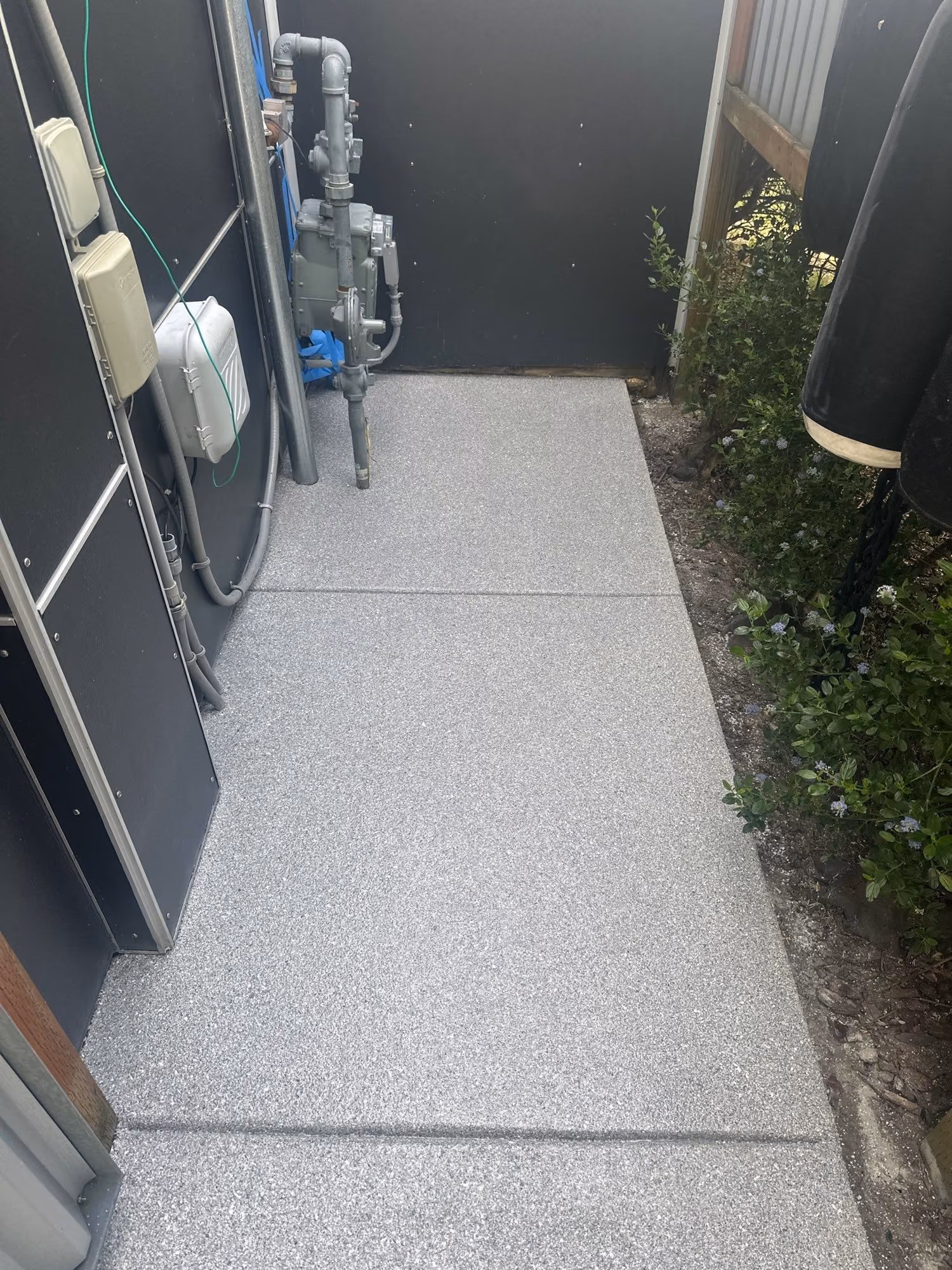 Blue Granite Hybrid Terrazzo epoxy flake floor by Cascade Concrete Coatings
