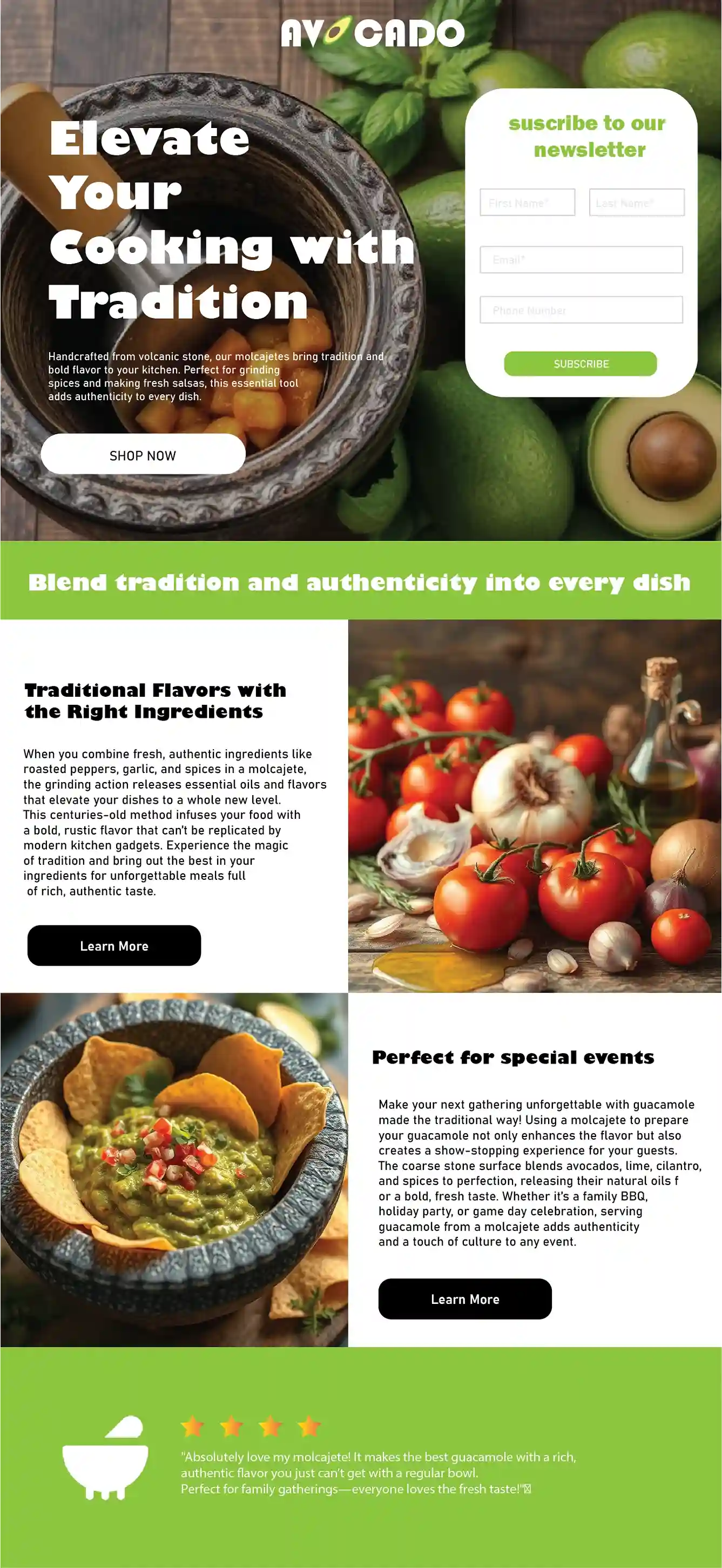 Guacamole Landing Page 