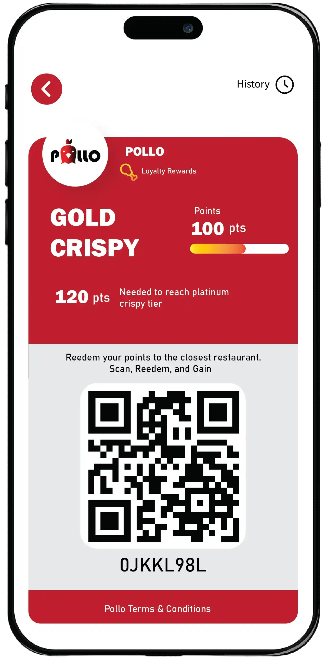 Mobile Application Rewards Points Menu