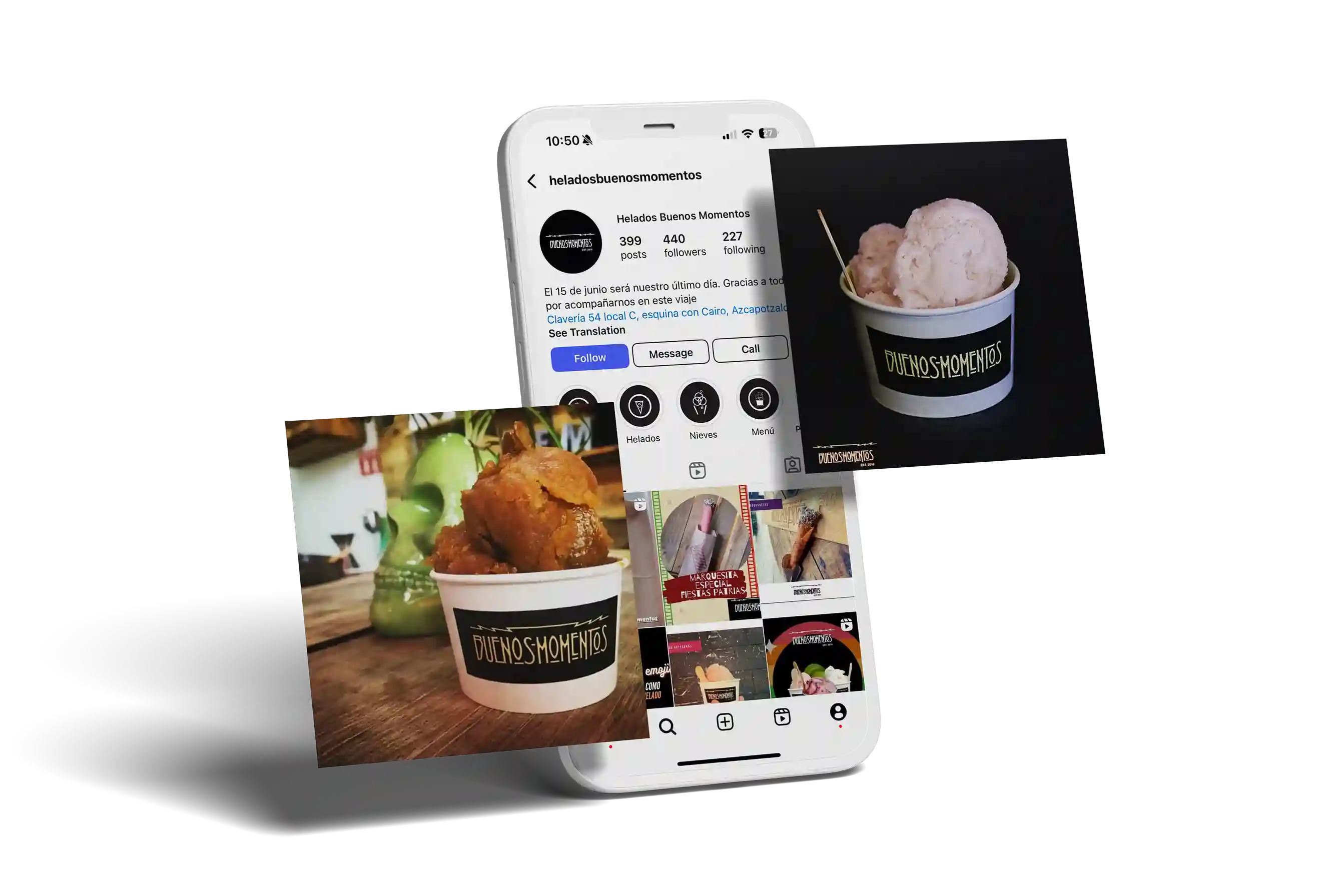 Buenos Momentos artisanal ice cream - Tritonmark social media marketing