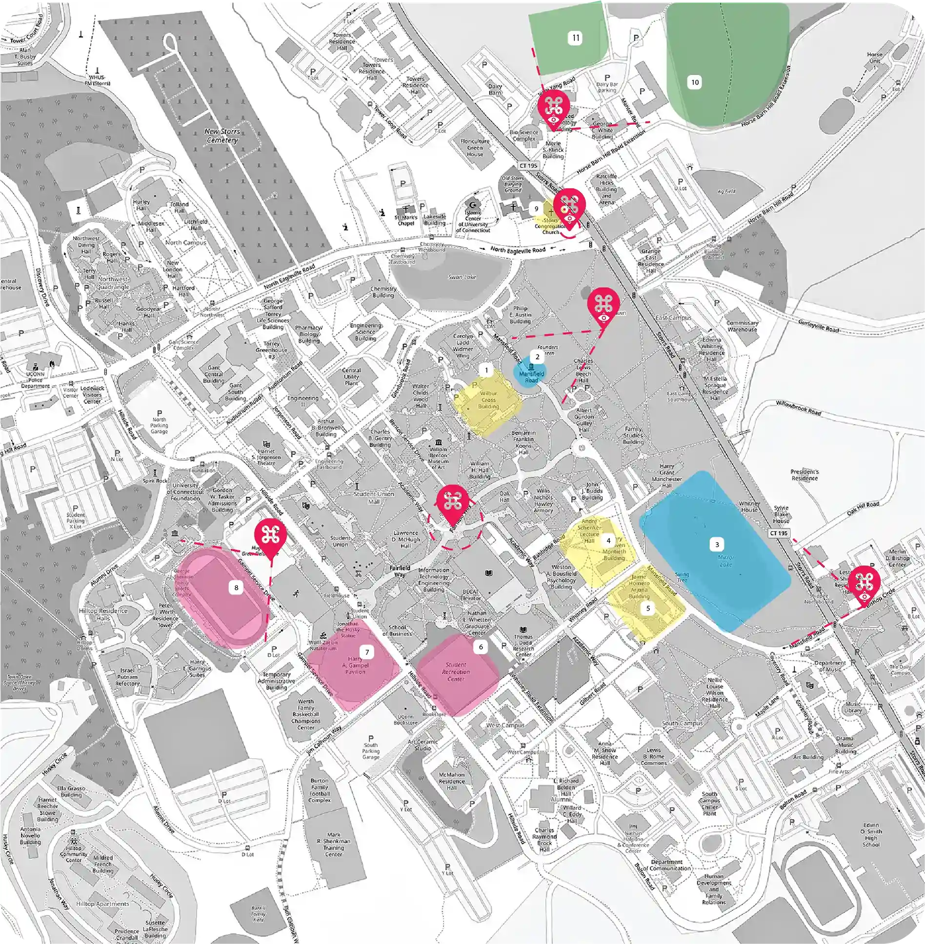 Strategic drone flight map for UConn aerial photography by Tritonmark