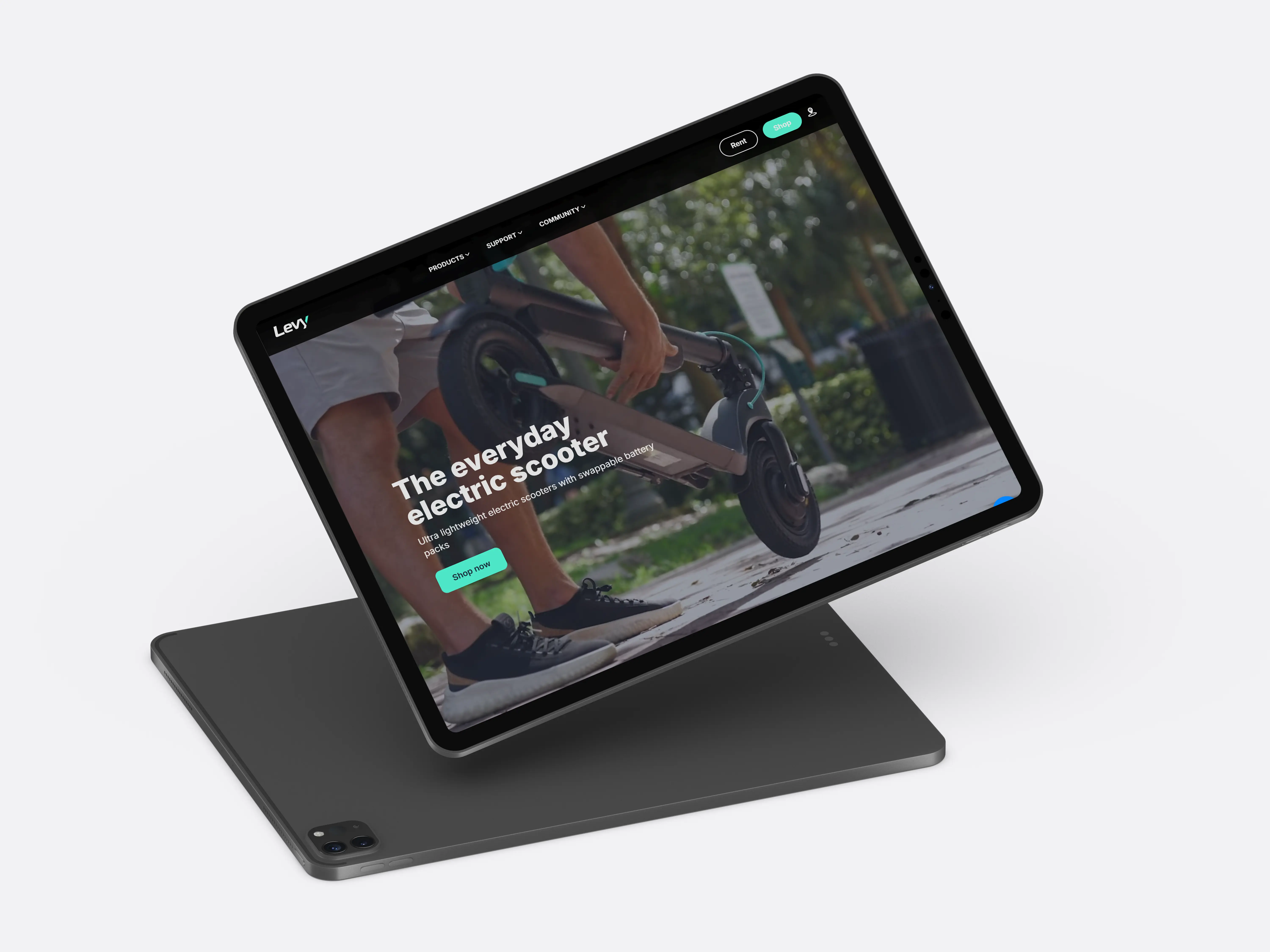 Levy Electric website on iPad Pro - Tritonmark responsive design