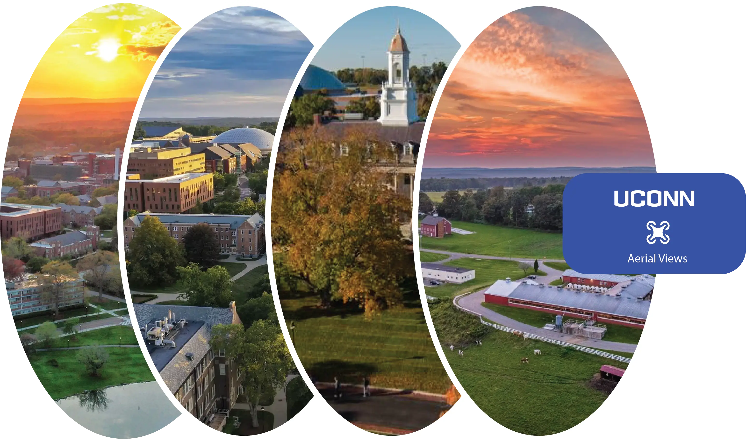 UConn campus aerial view - Tritonmark photography