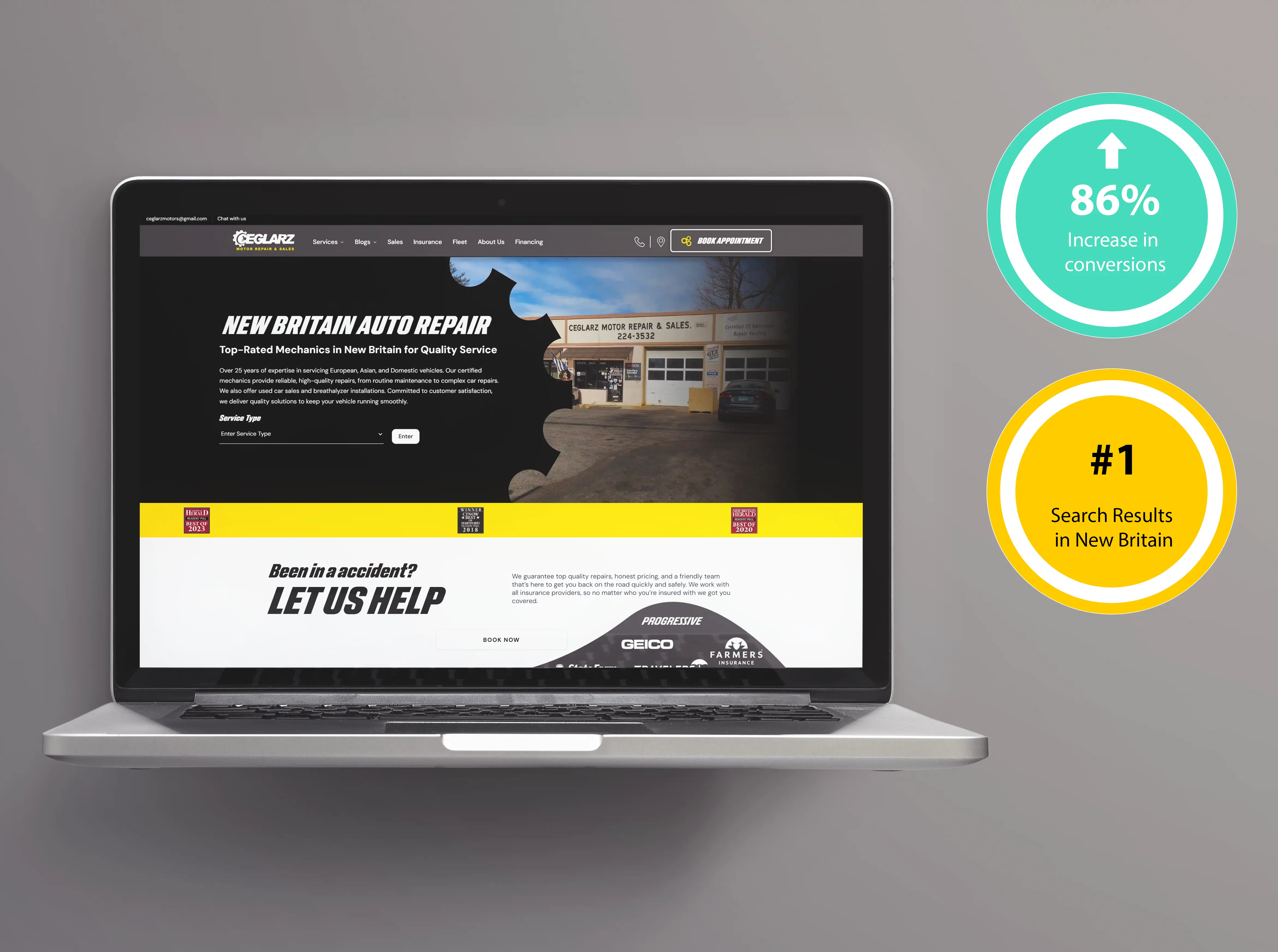 Ceglarz Motors Google ranking results - Tritonmark SEO case study