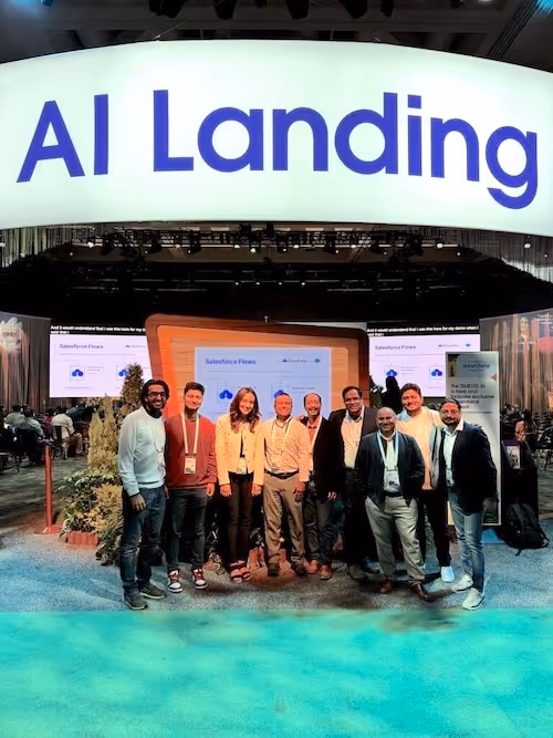 Group photo of Relanto team at AI Landing section