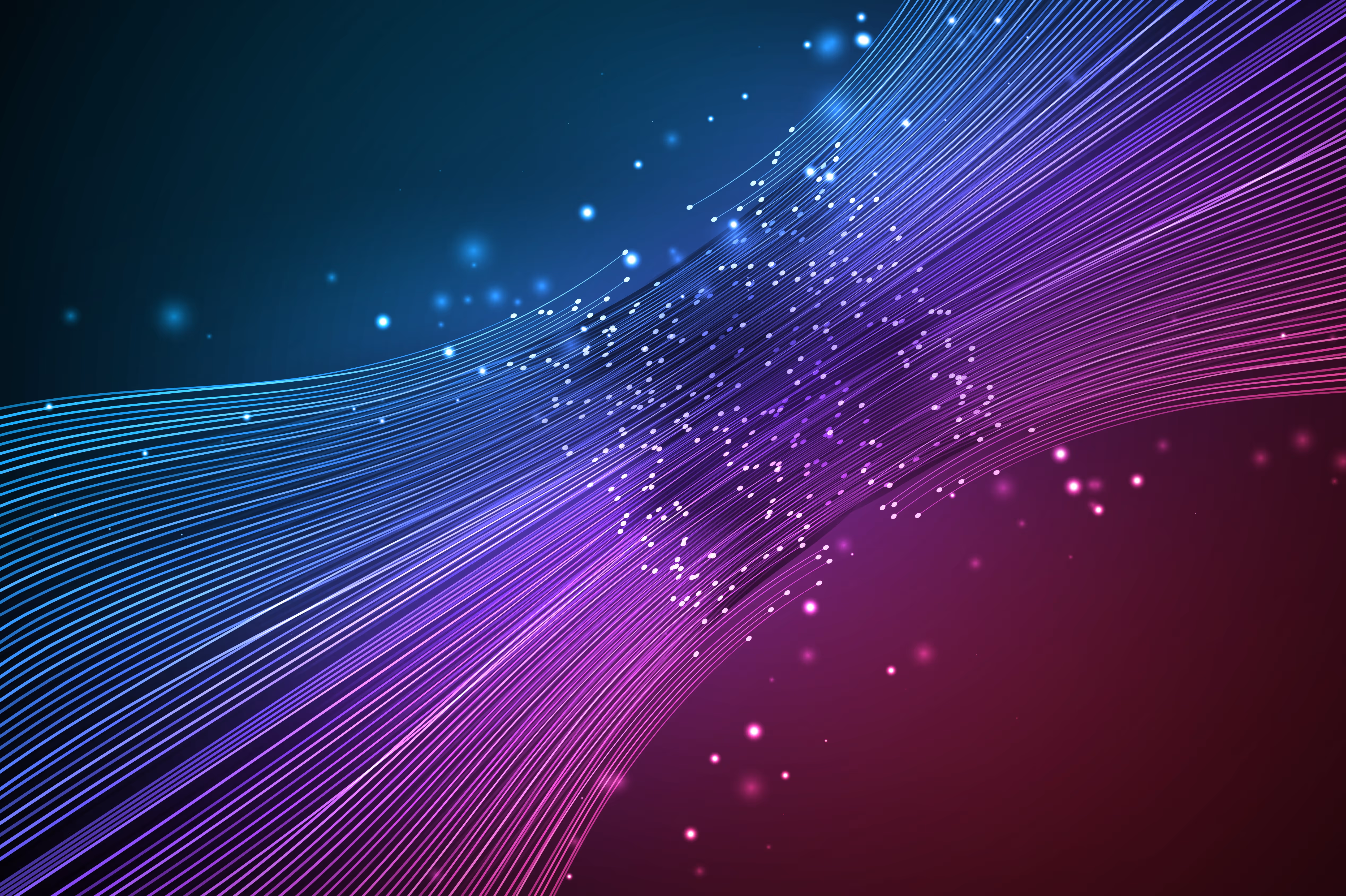 Bunch of lines converging with blue and pink gradient background