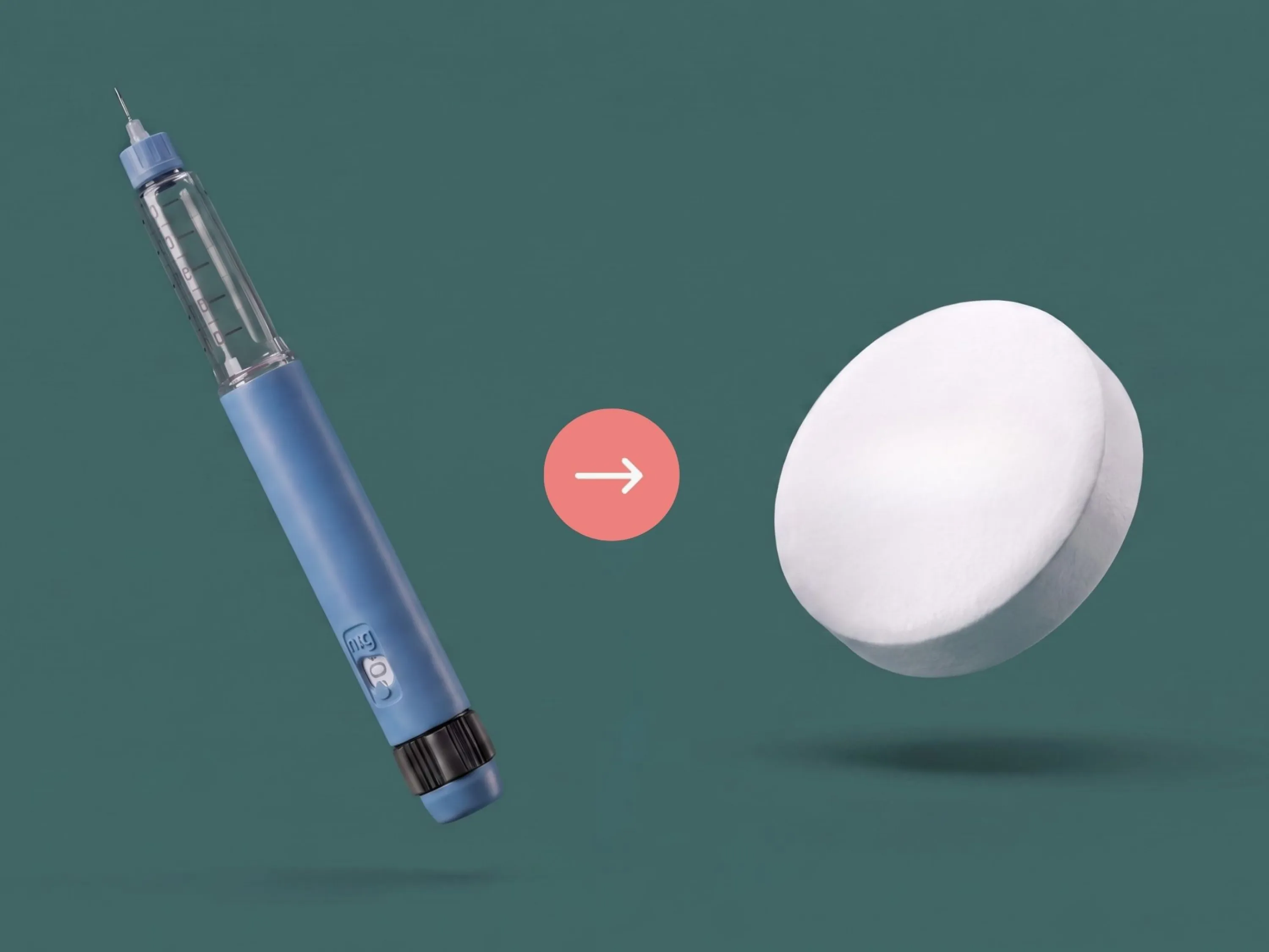 Grafik zum Wechsel zu Wegovy® Tabletten von einer Abnehmspritze.