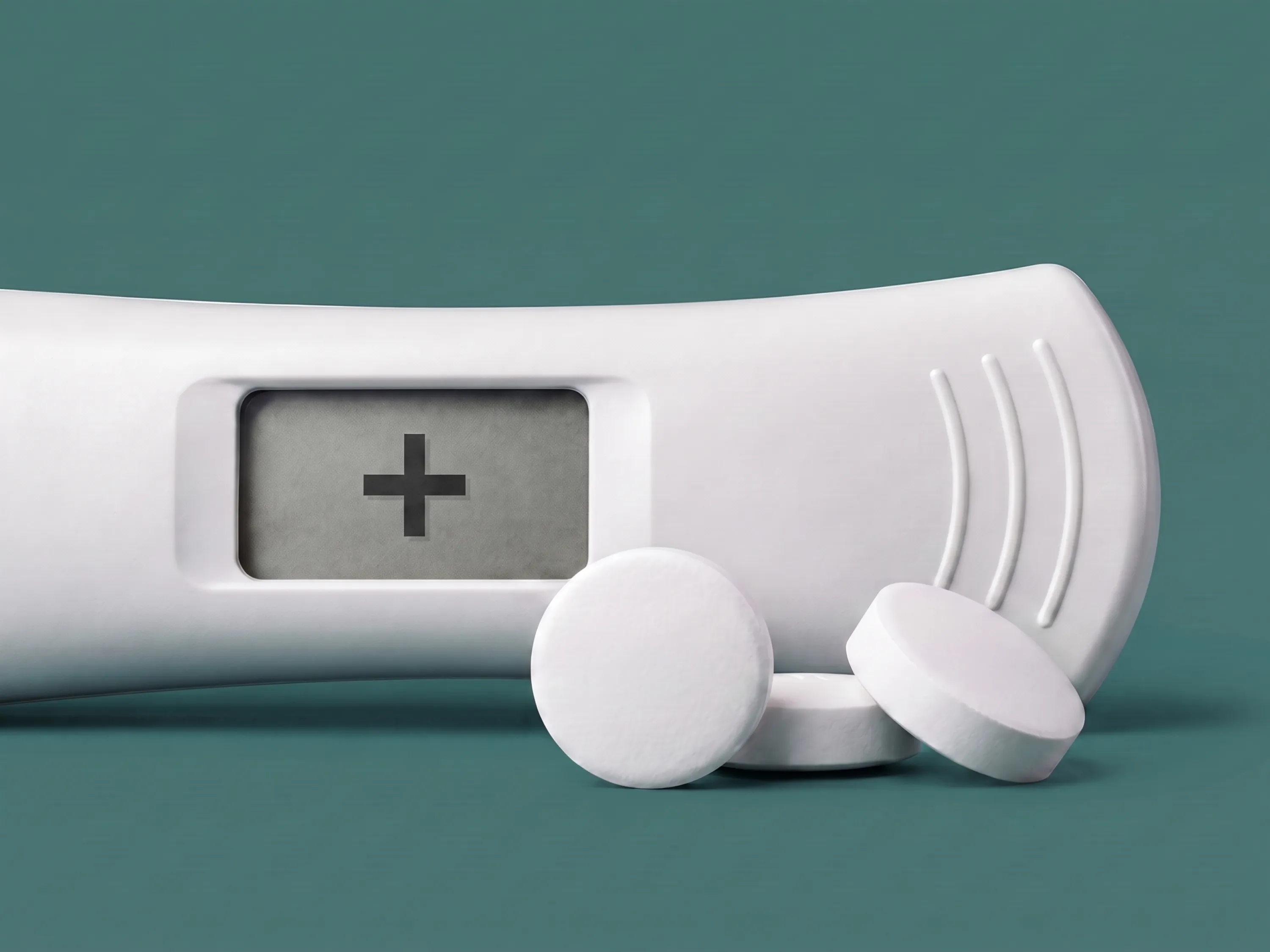 Schwangerschaftstest und Tabletten zum Thema Wegovy Tabletten und Schwangerschaft.