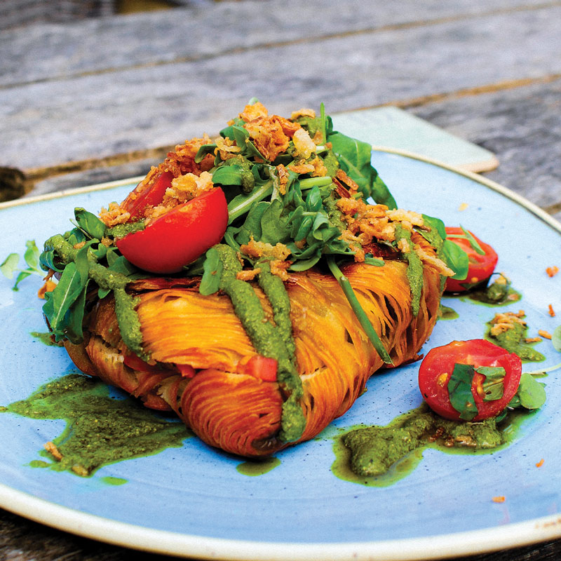 Smoked Salmon Potato Hash Stack - Brunch Goals Devon