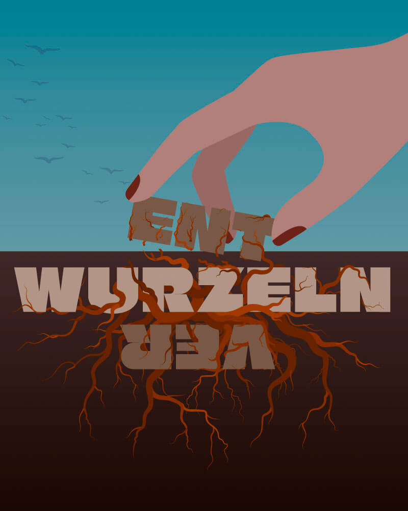 plakat design des diesjährigen filmplakats der filmnächte münsingen mit thema wurzeln