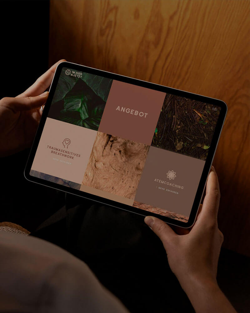 view of a mobile device which displas the new website for jenny