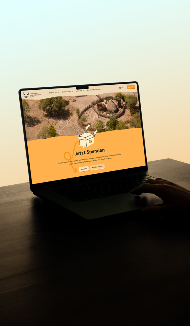 VSF Suisse website on a desktop computer, on the Donate page