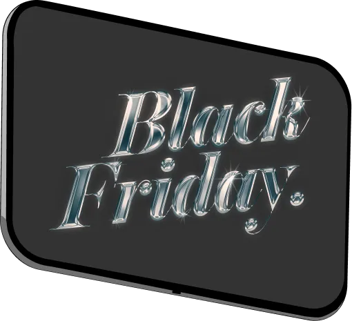 Illustration of a Black Friday sign, symbolizing new features and events.