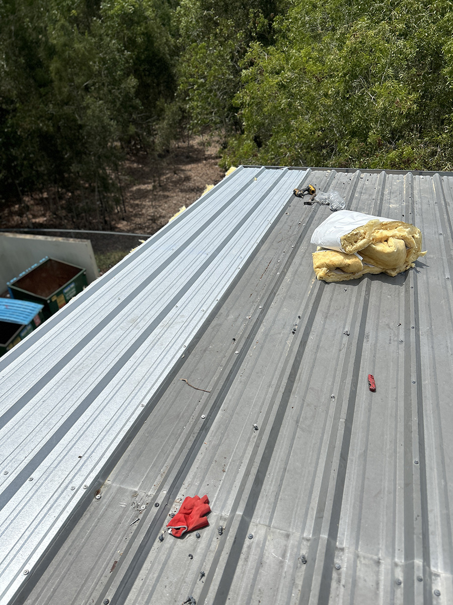 The damaged coping will be removed and replaced with new materials that are properly installed to ensure that the roof edge is sealed and protected from water intrusion.