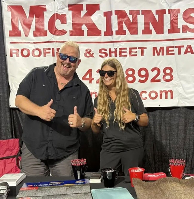 Tera Kestel, Office Manager and Rick Fritz, Sales Manager, Fort Myers Office, McKinnis Roofing and Sheet Metal