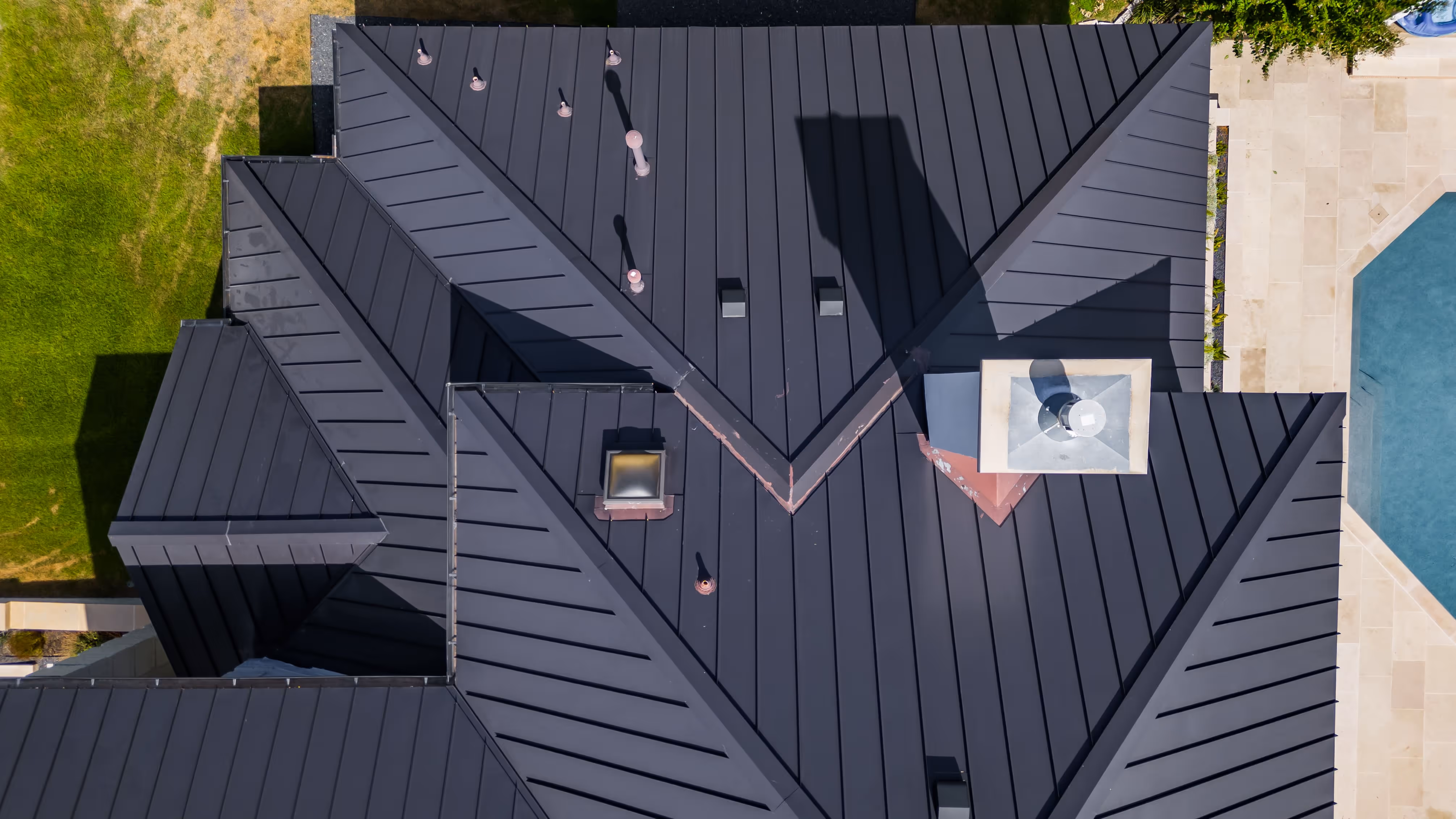 Standing seam metal roof.