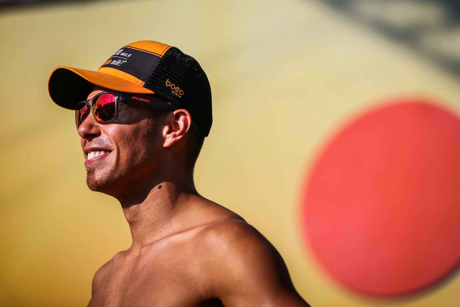 Apolo Ohno, Olympic champion, demonstrating focus and mental preparation.