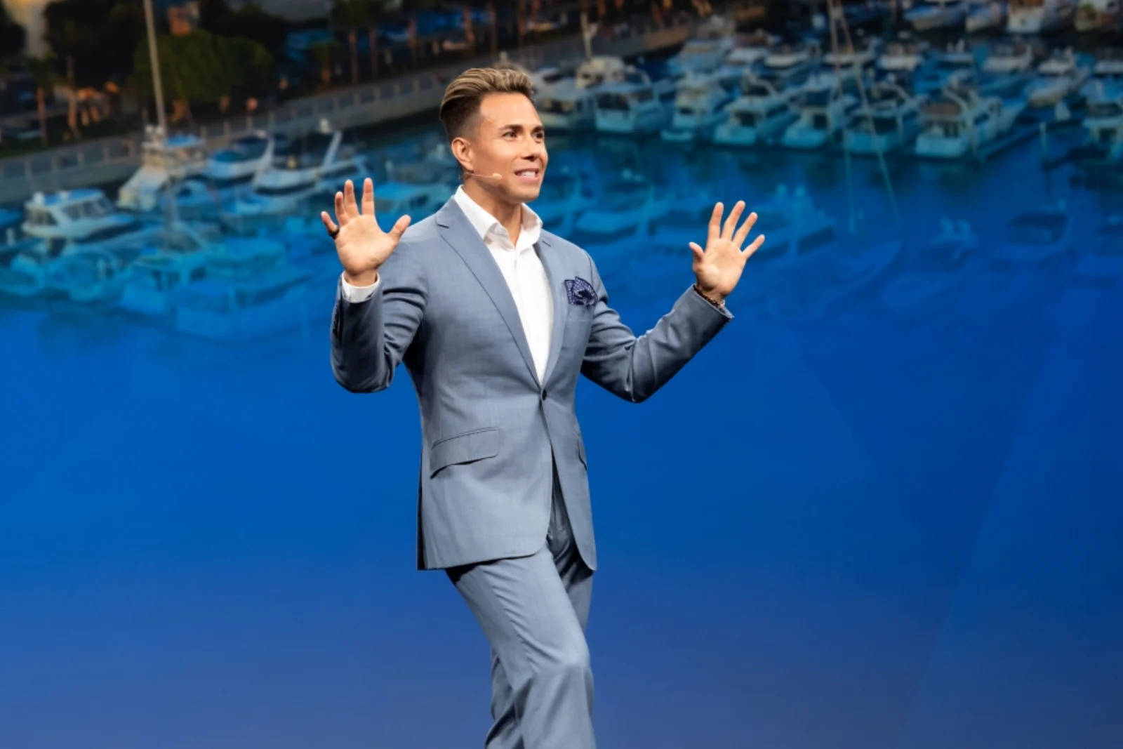 A close-up of Apolo Ohno's eyes, intensely focused