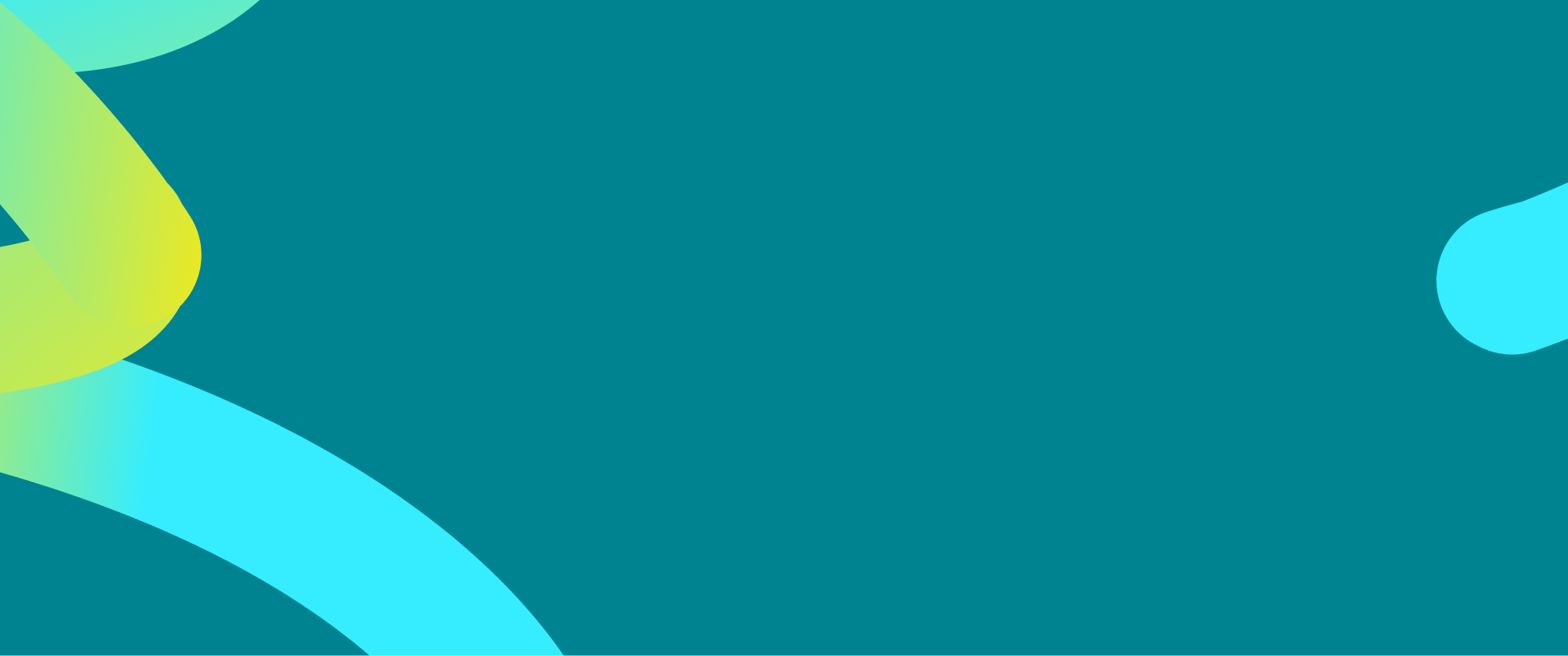 Abstract background with flowing gradient shapes in green and blue on teal.