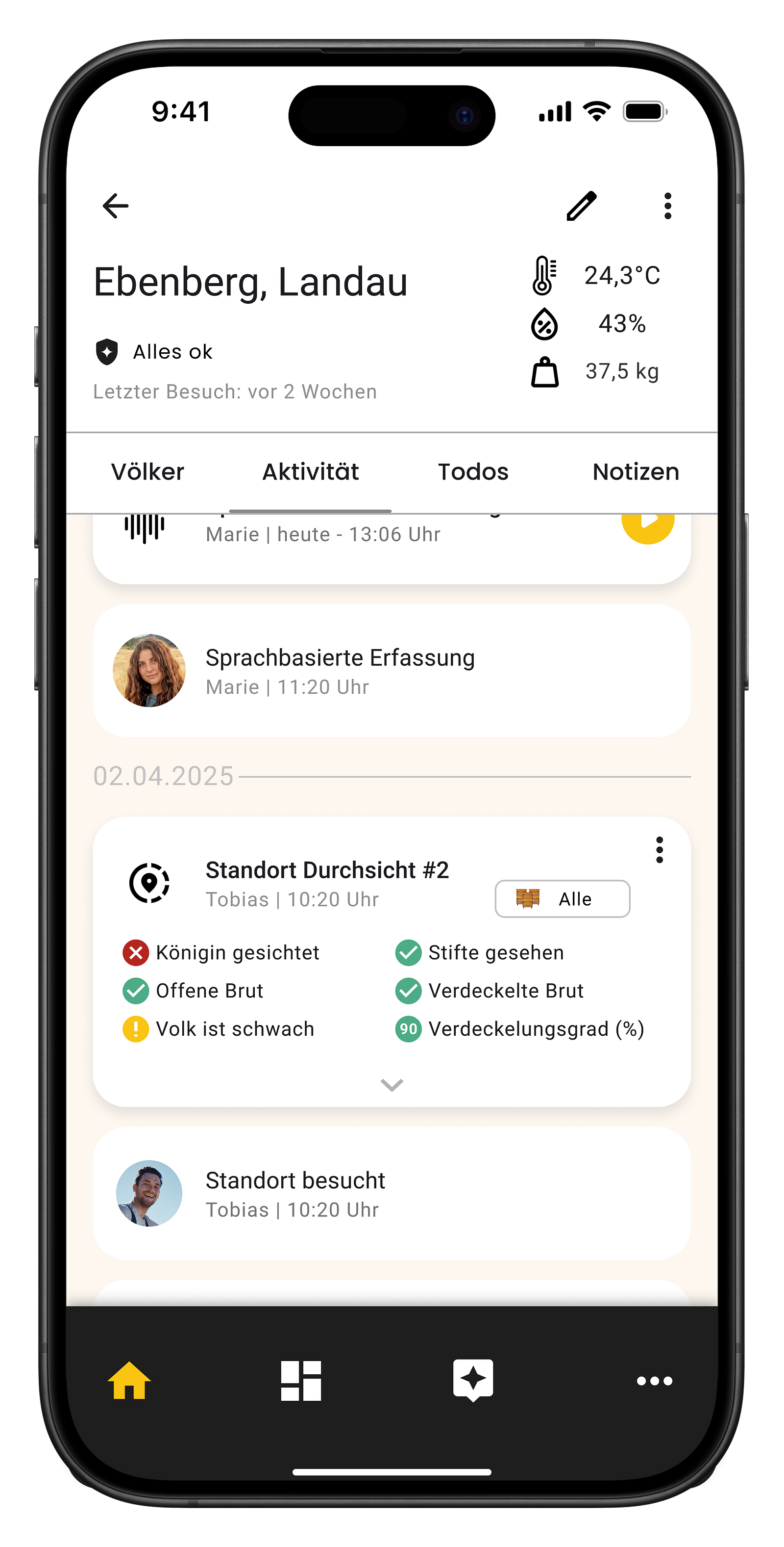 Teamfunktion der HIVESOUND App