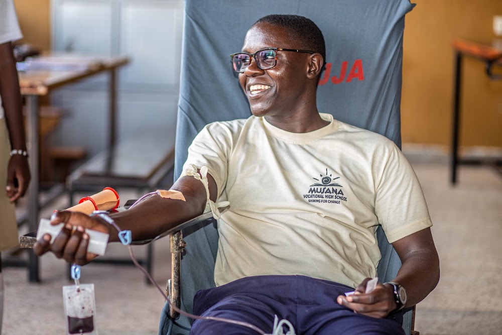 MVHS Iganga and Kaliro partnered with MCHC for a blood drive, collecting 164 units and inspiring students to serve their community.