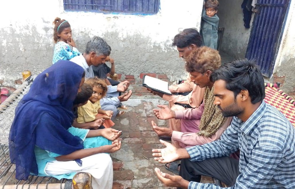Sharing the good news of the Gospel in the brick kilns.
