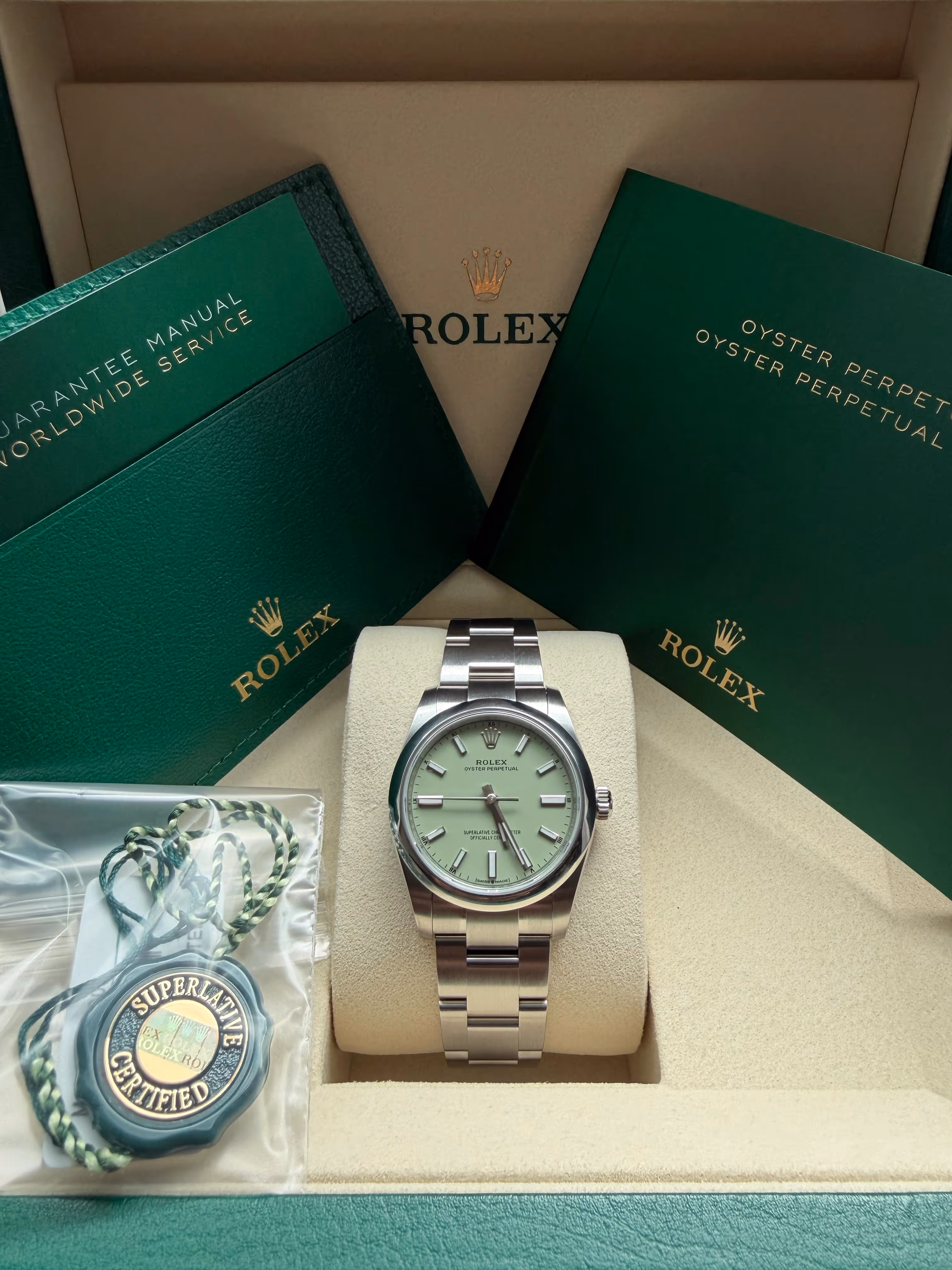 Rolex Oyster Perpetual, 124200, 34mm, Pistachio