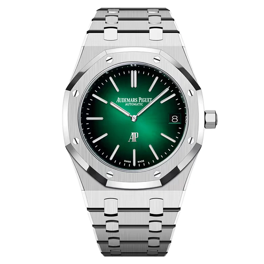 Royal Oak "Jumbo" Extra-Thin Platinum (Green Dial) | Ref No. 15202PT