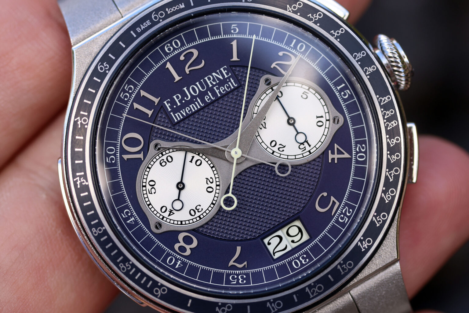 F.P. Journe LineSport Chronographe Rattrapante, Ref. CMS-PLT/BLU - Blue Dial