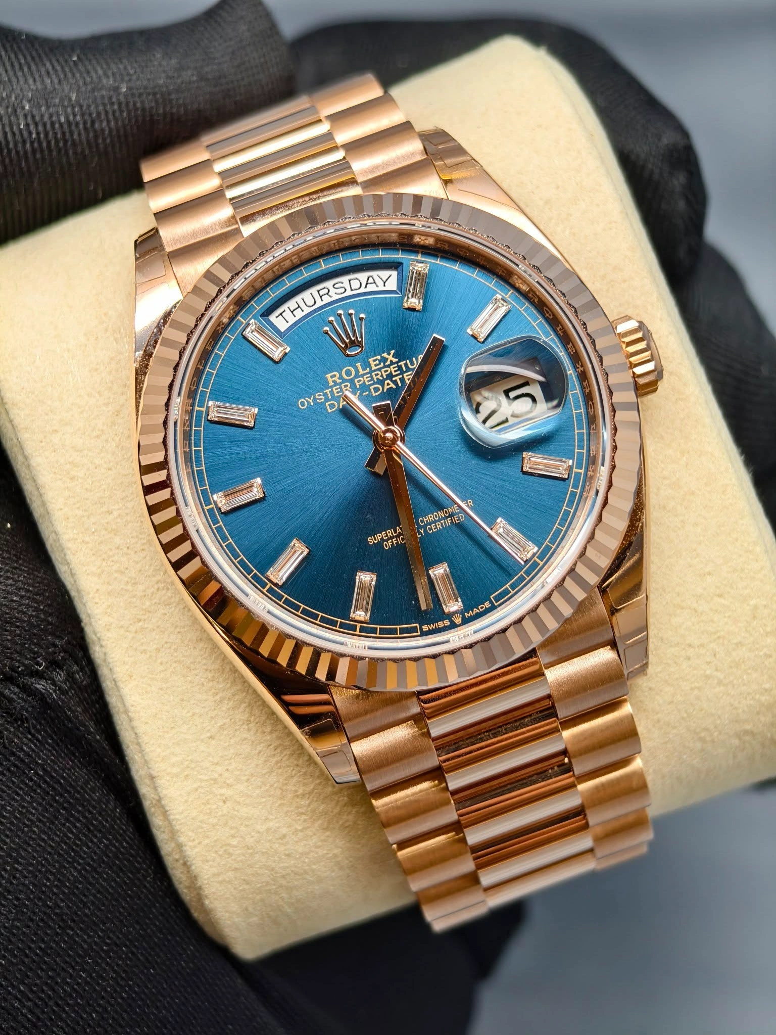 Rolex Day-Date 36, Ref. 128235 - Baguette Diamond Dial