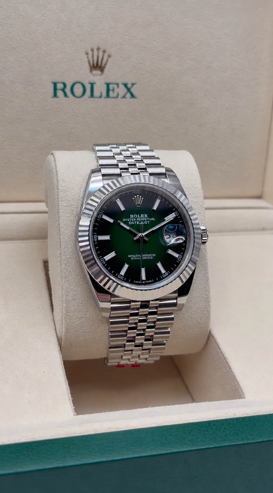 Rolex Datejust 36 White Rolesor Green Ombré Dial