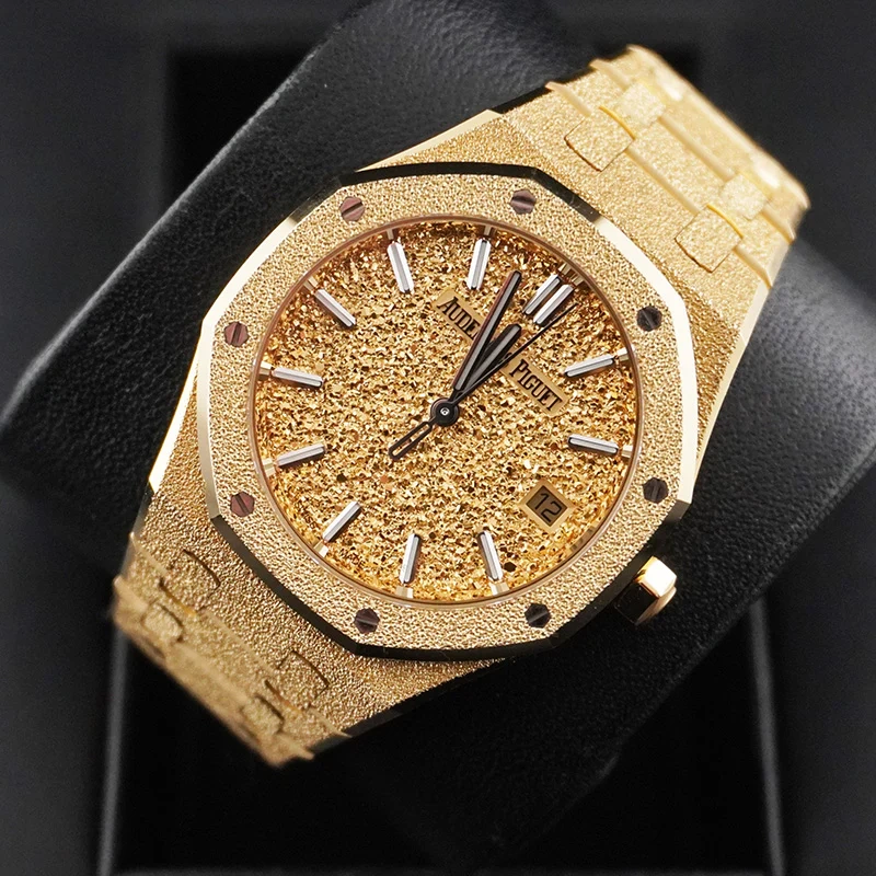 AP Royal Oak Frosted Gold Selfwinding, Ref. 77450BA.GG.1361BA.01 - Gold Dial