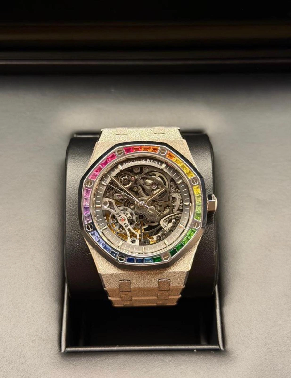 Audemars Piguet Royal Oak Double Balance Wheel Openworked Frosted Gold Rainbow, Ref. 15412BC.YG.1224BC.03 - Skeleton Dial