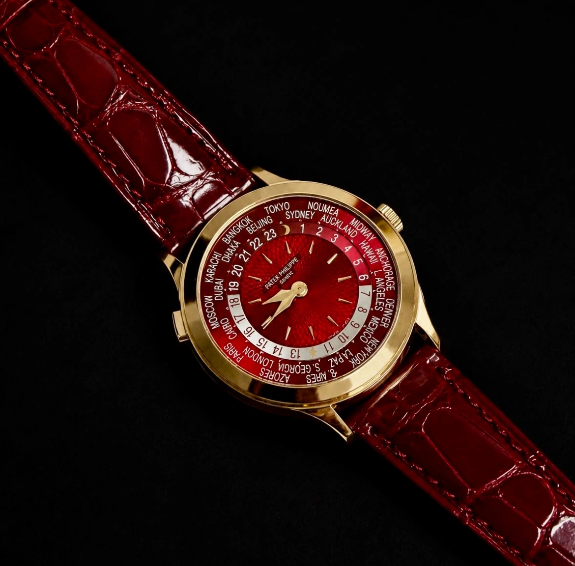 Patek Philippe World Time, Ref. 7129J-001 - Carmine Red Dial