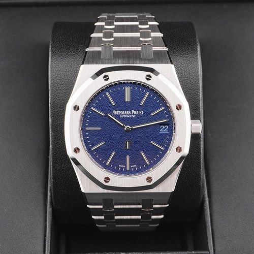 Audemars Piguet Royal Oak “Jumbo” Extra-Thin White Gold Blue Dial, Ref. 16202BC.OO.1240BC.02