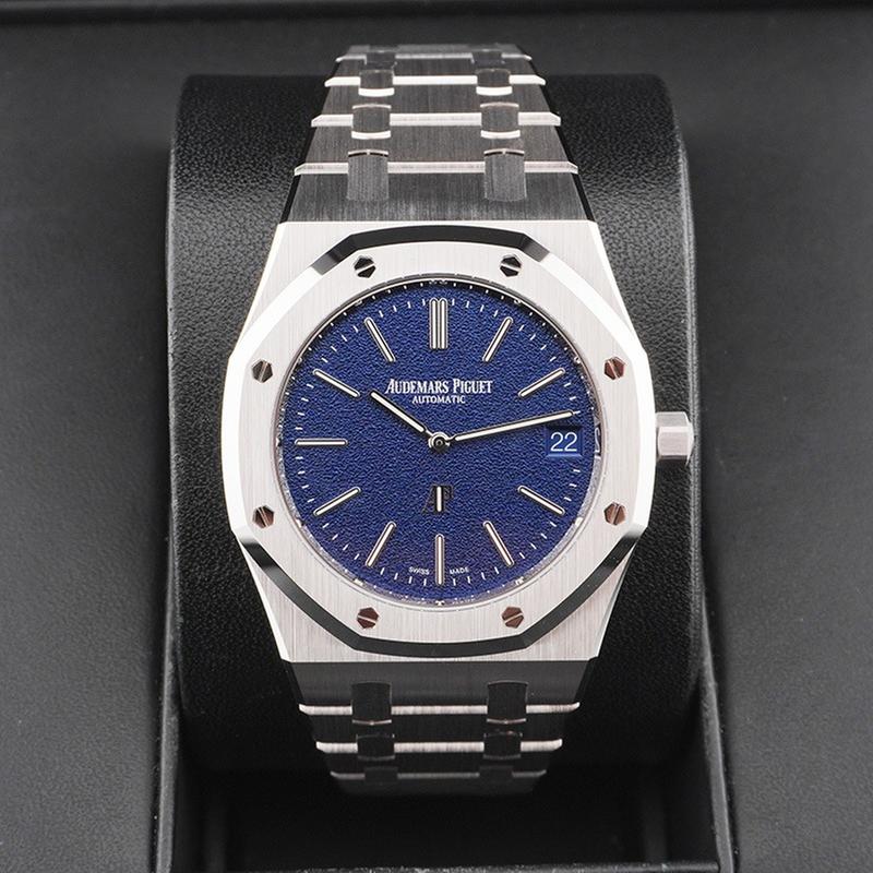 Audemars Piguet Royal Oak “Jumbo” Extra-Thin White Gold Blue Dial, Ref. 16202BC.OO.1240BC.02