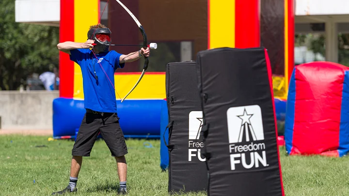 Our archery tag equipment rental package outdoors