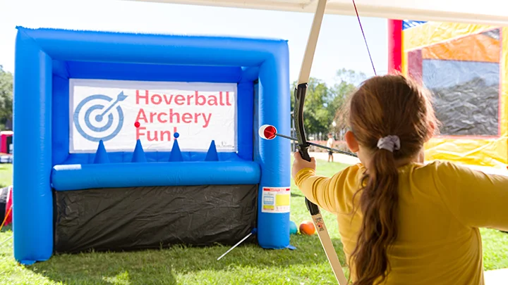 We deliver hoverball archery game rentals & many other popular carnival game rentals.