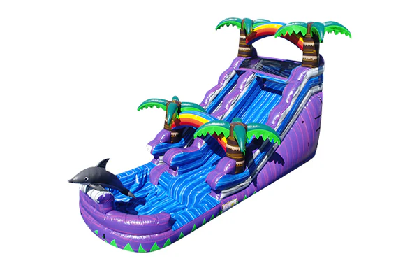 Freedom Fun USA is your one stop shop for  waterslide rentals in Corpus Christi. This is our 15ft dolphin waterslide. Perfect for a birthday party or school event.